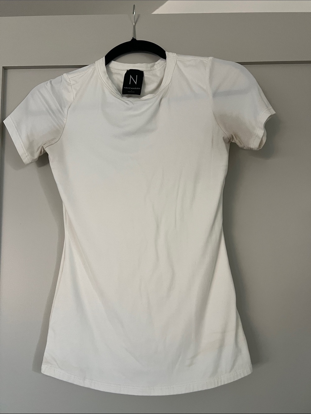 naked wardrobe White Short Sleeve Crewneck Tee